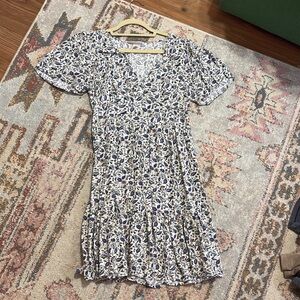 Floral Print V-Neck Dress